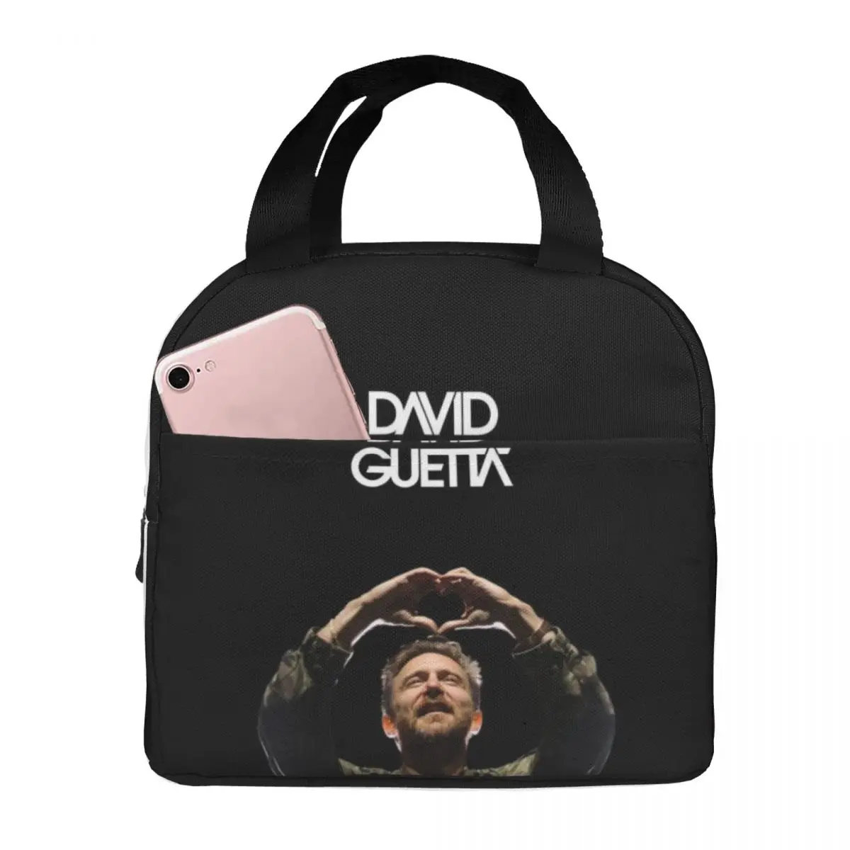 D-David-Guetta Lunch Bag for School Waterproof Picnic Thermal Cooler Insulated Lunch Box Women Kids Tote Bags