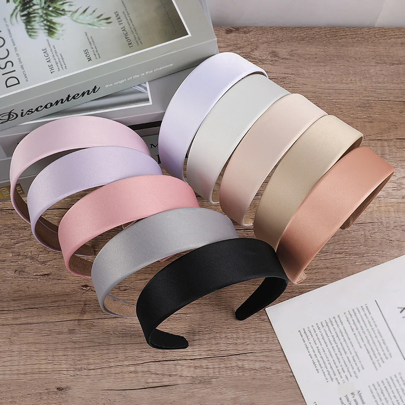 New Simple Hair Bands Girls Solid Color Headbands Vintage Wide Hair Hoop Headwear Ladies Hairbands Hair Accessories for Women