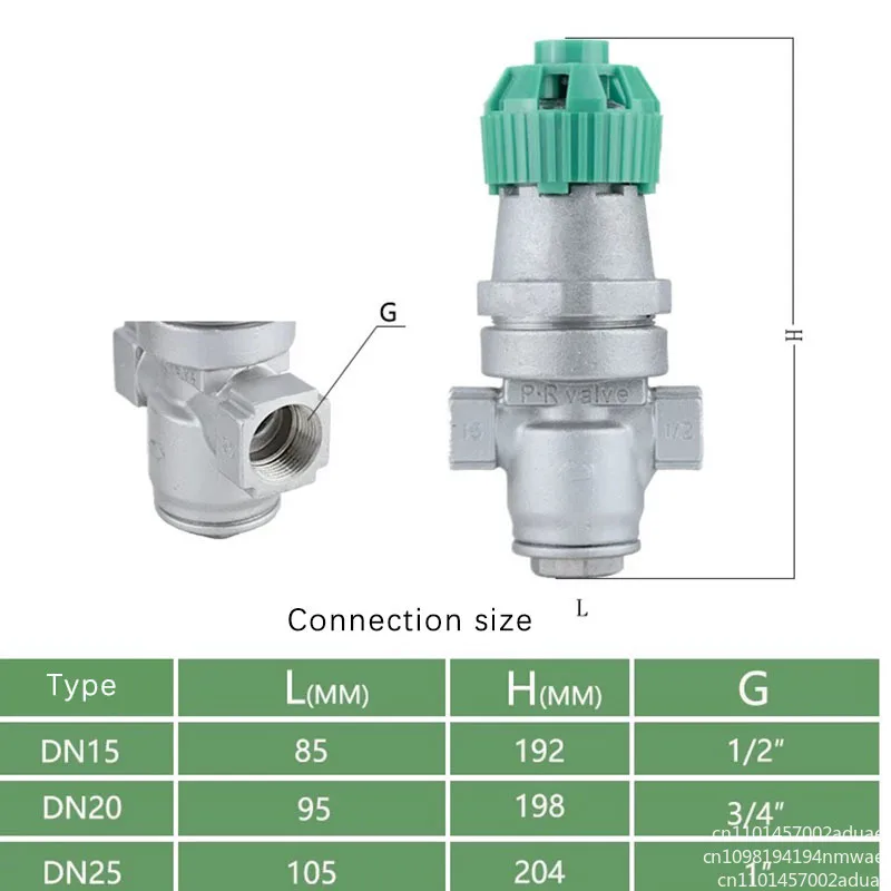 Y14H-16P Adjustable Stainless Steel High Temperature Steam Internal Thread Corrugated Tube Pressure Reducing Valve DN15-25