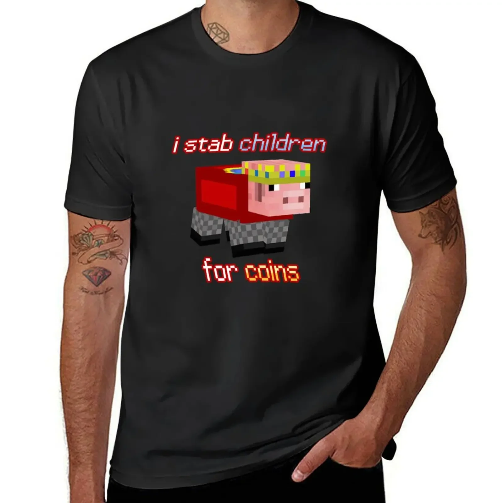 Technoblade I stab Children for Coins T-Shirt oversizeds shirts graphic tees animal prinfor boys men t shirts