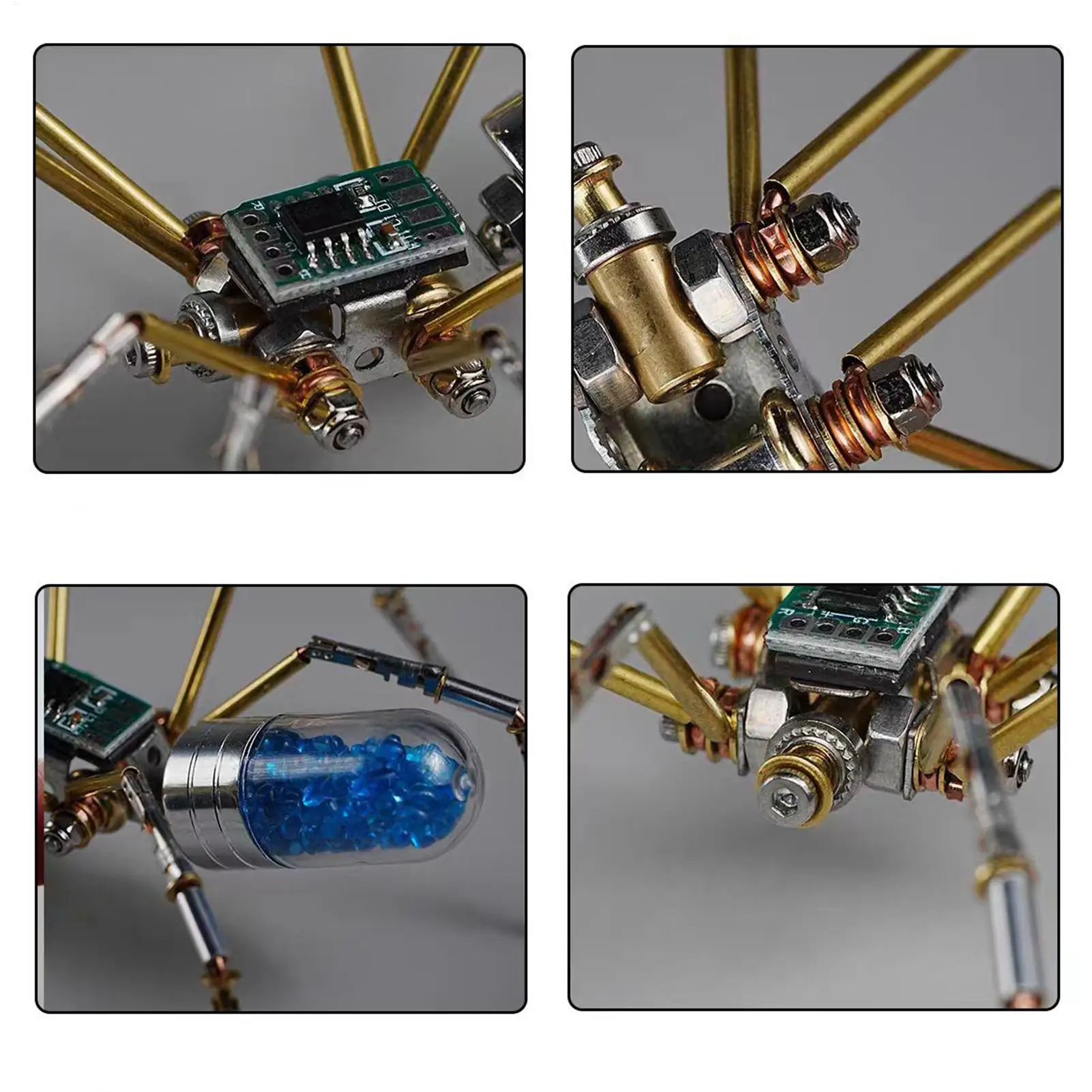 Steampunk Mechanical Spider Model 3D Mechanical Metal Fun Home Decor Spider Model Hobby Kit For Board Game School Activities