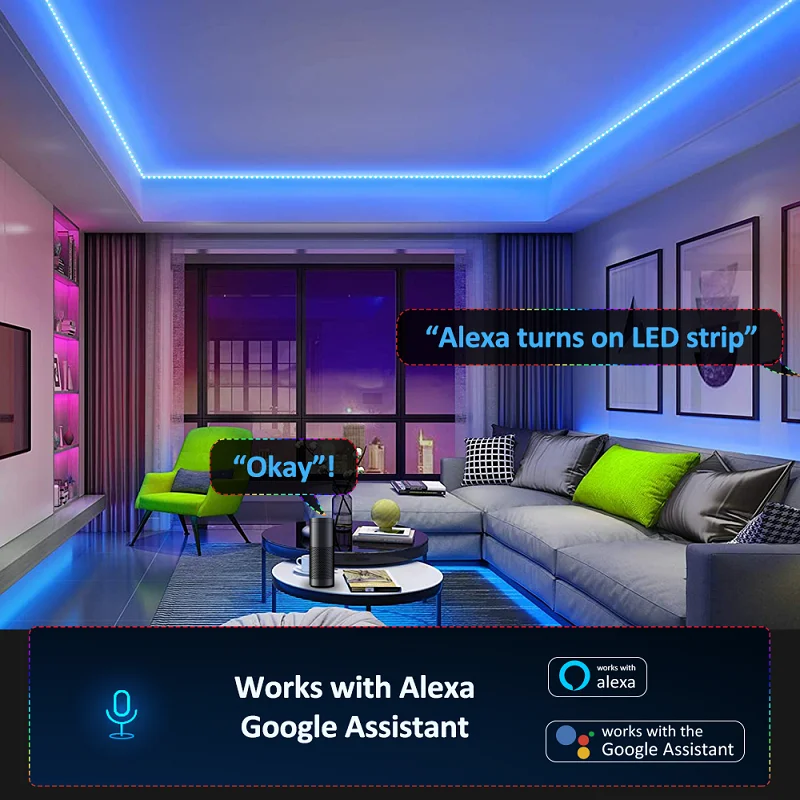 WIFI LED Strip Light SMD5050 LED Ice Light Alexa Wifi Flexible Tape LED Diode Ribbon For Room Decoration TV BackLight Magic Home