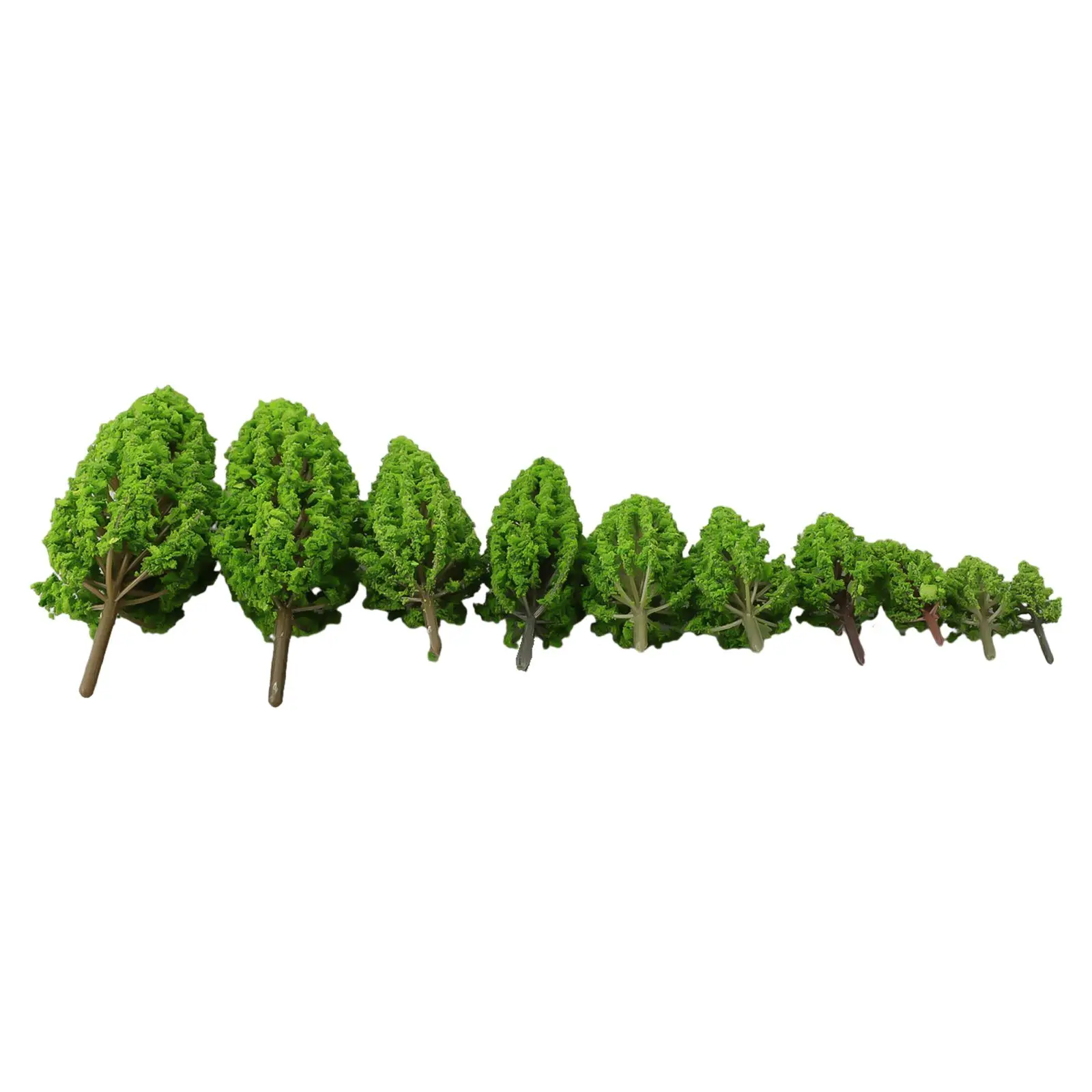 10PCS Micro Landscape Simulation Model Tree Sand Table Model Plastic Tree Multi Size Horticultural Garden Decoration Accessories