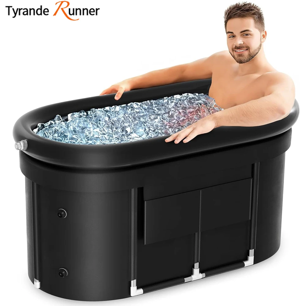 

Ice Bath Tub with Cover 130Gal Portable Tubfor Cold Water Therapy Ice Baths Athletes Enhancing Performance and Injury Prevention