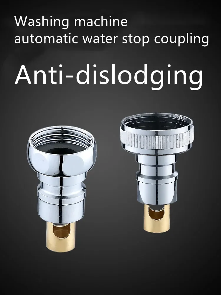 Automatic stop cock for washing machine faucets, full brass structure and anti-separation function