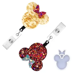 Mickey Name Tag pendant Decoration Crystal Epoxy Resin Mold DIY Mickey Keychain Pendant Work Card Decoration Silicone Mold