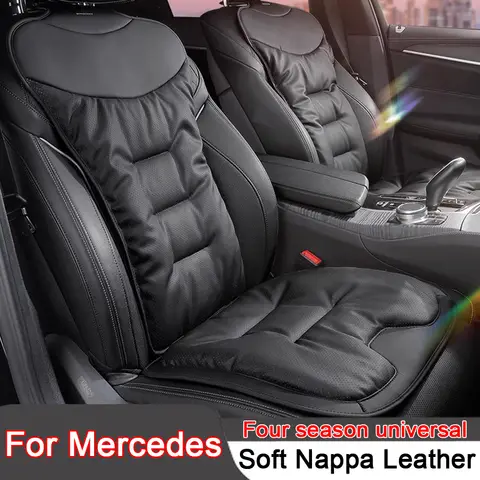 통기성 카시트 쿠션 나파 가죽 보호 패드 자동차 시트 커버 메르세데스 벤츠 GLC GLK GLE GLS GLC CLA CLS A E C G 클래스