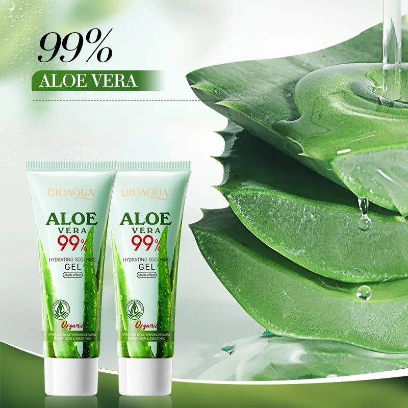 99% Pure Aloe Vera Moisturizing Gel, Natural Plant-Based Moisturizer, Suitable for Body and Face, Softens Skin, Heat Protection Formula, Summer Essential, Hypoallergenic Formula, Family Pack