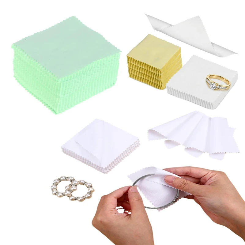 50pc/pack Polish Polishing Cloth Silver Color Cleaning Polishing Cloth Soft Clean Wipe Wiping Cloth For Silver Gold Jewelry Tool