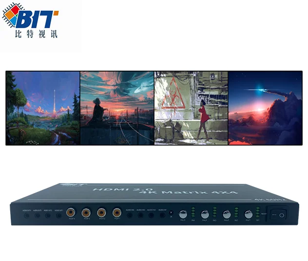 スプリッタースプリッター4k @ 60hz 2 x4オーディオマトリックス-hdmiスイッチャー4 in 4 hdmi,TV用