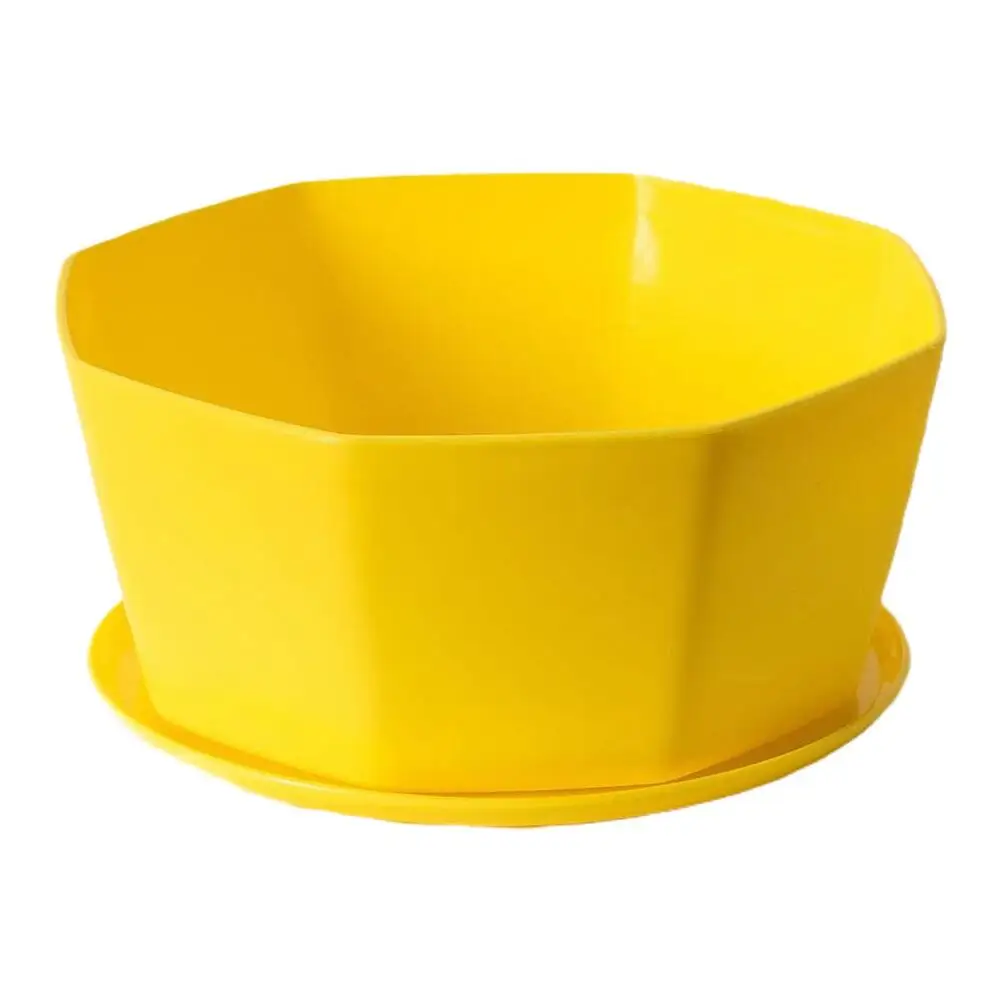 4Pcs Round Plastic Flower Pots for Succulents and Plants Artistic Design with Drainage Hole for Healthy Growth