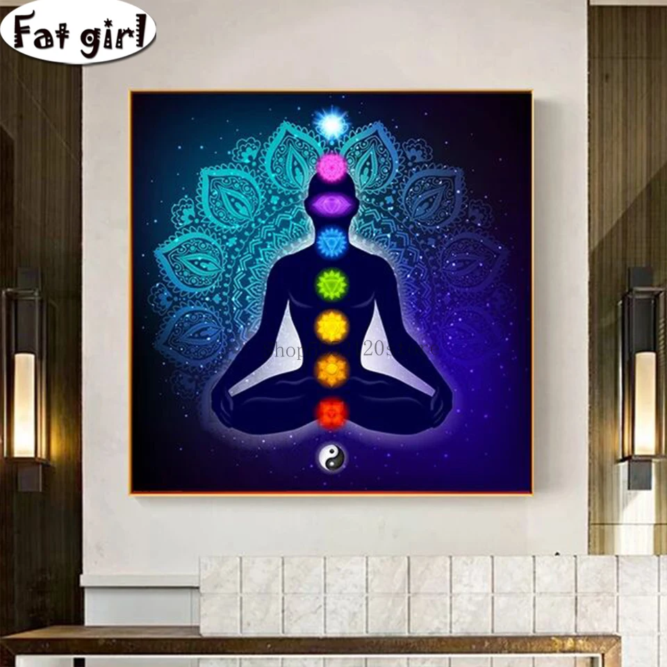 Diamond Painting Art Poster Indian Buddha Meditation Picture 5D diy Embroidery Cross Stitch Rhinestone Mosaic Square Round Drill