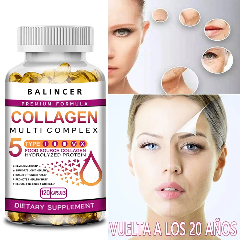 

Collagen Peptides Capsules, Anti-Aging, Nourishes The Skin, Hair, Nails, Joint & Digestive Health Support, 60 Caps Non-GMO