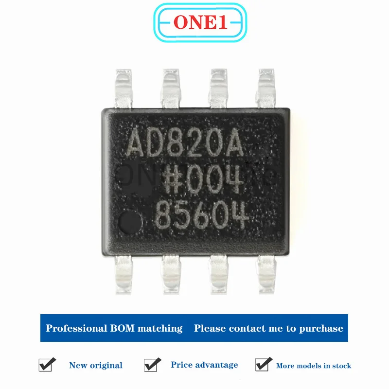 1 stks/partij Nieuwe originele AD820ARZ-REEL7 SOIC-8 enkele supply rail-to-rail FET operationele versterker chip