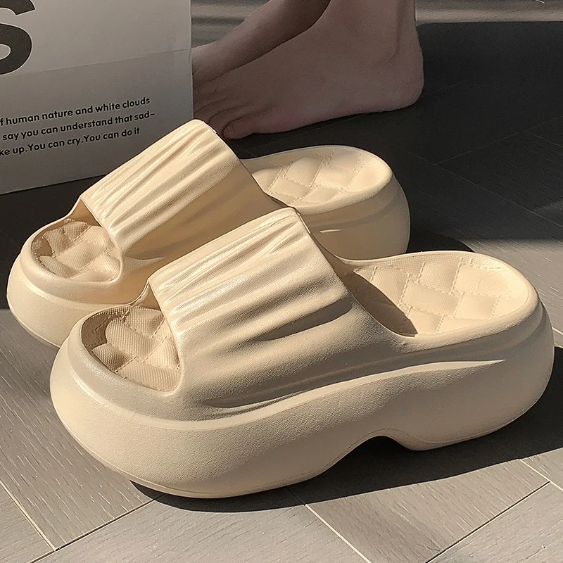 Height Increasing EVA Platform Slides For Women High Anti-Slip Thick Vintage Retro Summer Sandals Casual Outdoor Wear Slippers image 6