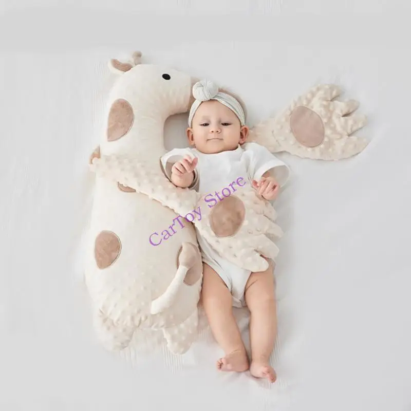 

634F Lovely Animal Baby Comforting Pillow Soft & Breathable Soothing Toy Side Support