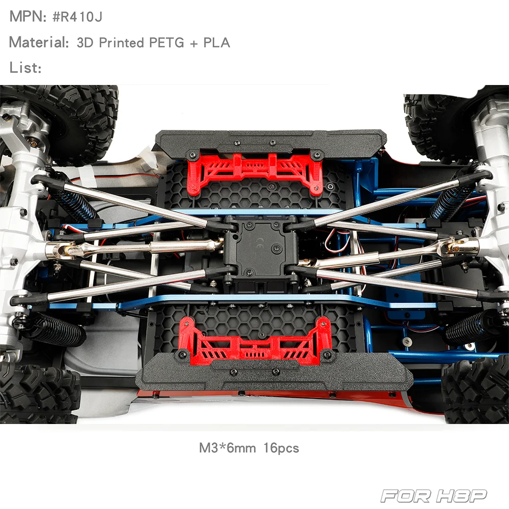 RCDream para 1/8 MJX H8P protección de pie de paso lateral barra lateral inferior carcasa de coche falda lateral accesorios protectores