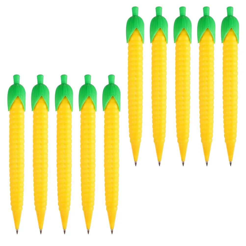 

10Pcs Premium Corn Design Mechanical Pencils Comfortable Grip Easy-Press Tip Smooth Writing for School Office Portable
