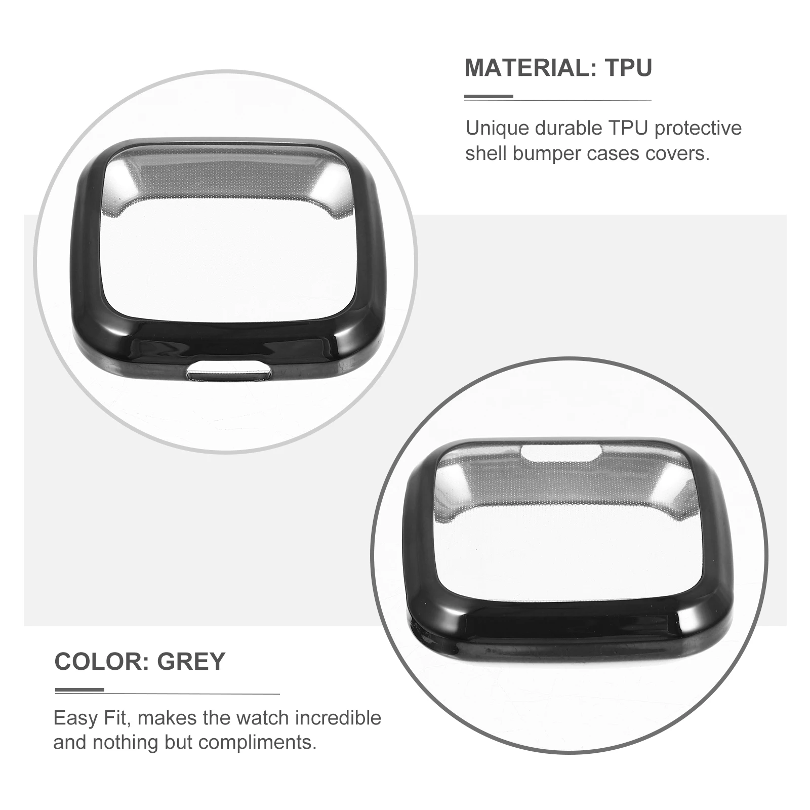 

Smart Watch Protective Case Durable Tpu Watch Cover Scratch Resistant Anti-Drop Frame Cover For Grey Shockproof