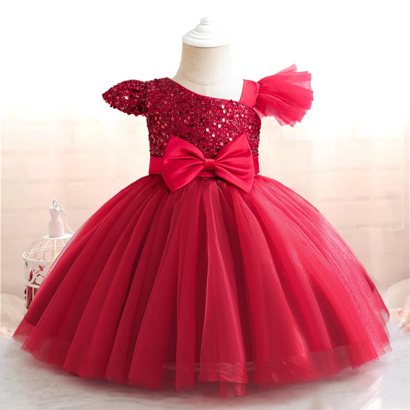 Toddler Girls Party Dress Princess Evening 3D Butterfly Mesh Gown Girls Fly Sleeves Bow 1-5Y Birthday Weddings Gown Summer Dress