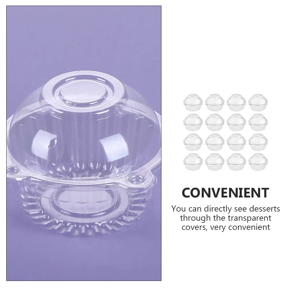 60pcs Cake Boxes Transparent Dessert Packing Containers Baking Cake Case Pastry Storage Box Disposable Mousse Ball Fruit
