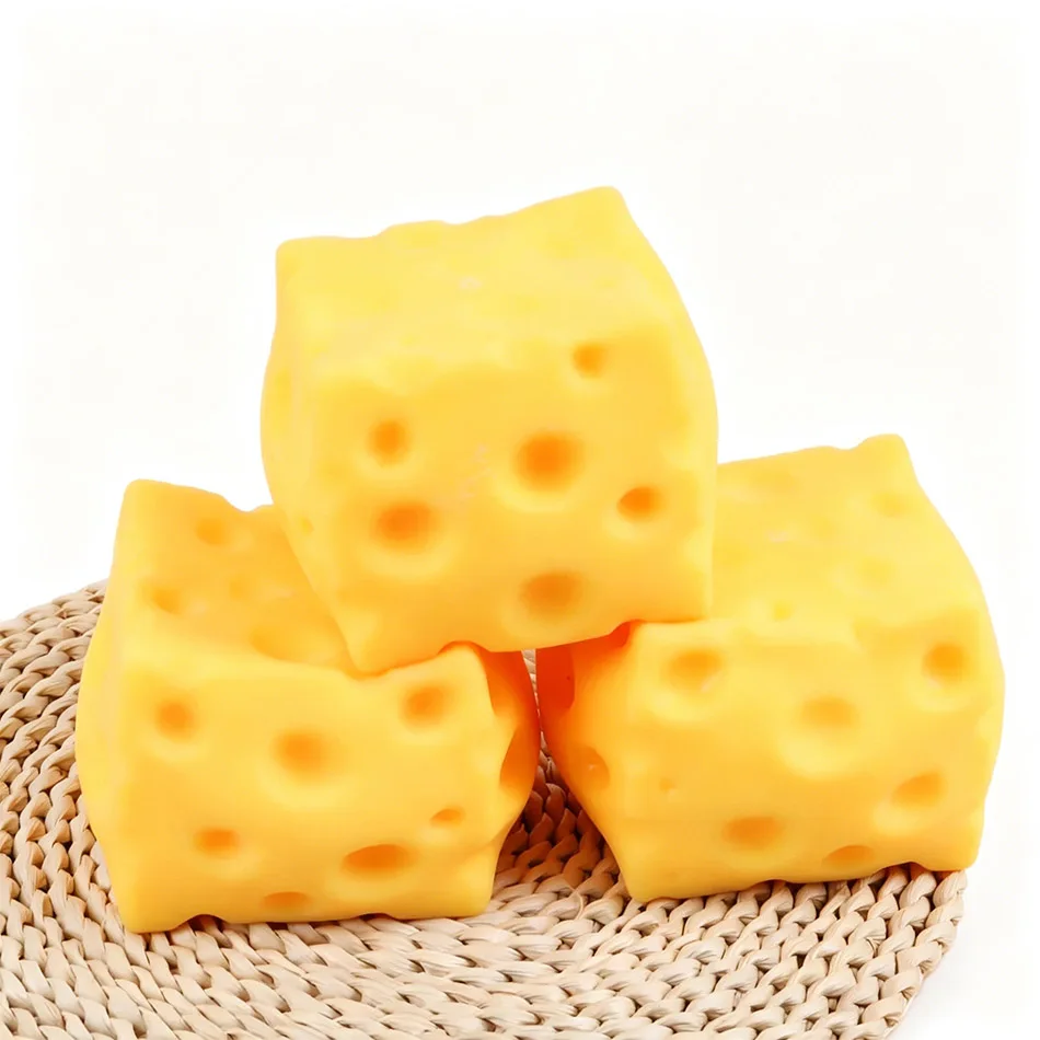【Bargain Item 】Cheese Squishy Toy Slow Rebound Stress Relief Toy Anxiety Relief Moldable Squeeze Ball Gift for Adults Kids