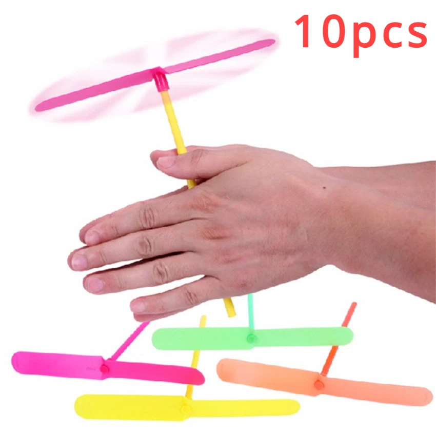 10 шт. антистрессовая игрушка, пластиковые бамбуковые стрекозы, пропеллеры, уличная игрушка, подарок для детей, летающий мини-крутящийся вертолет, вертолет, быстрая доставка