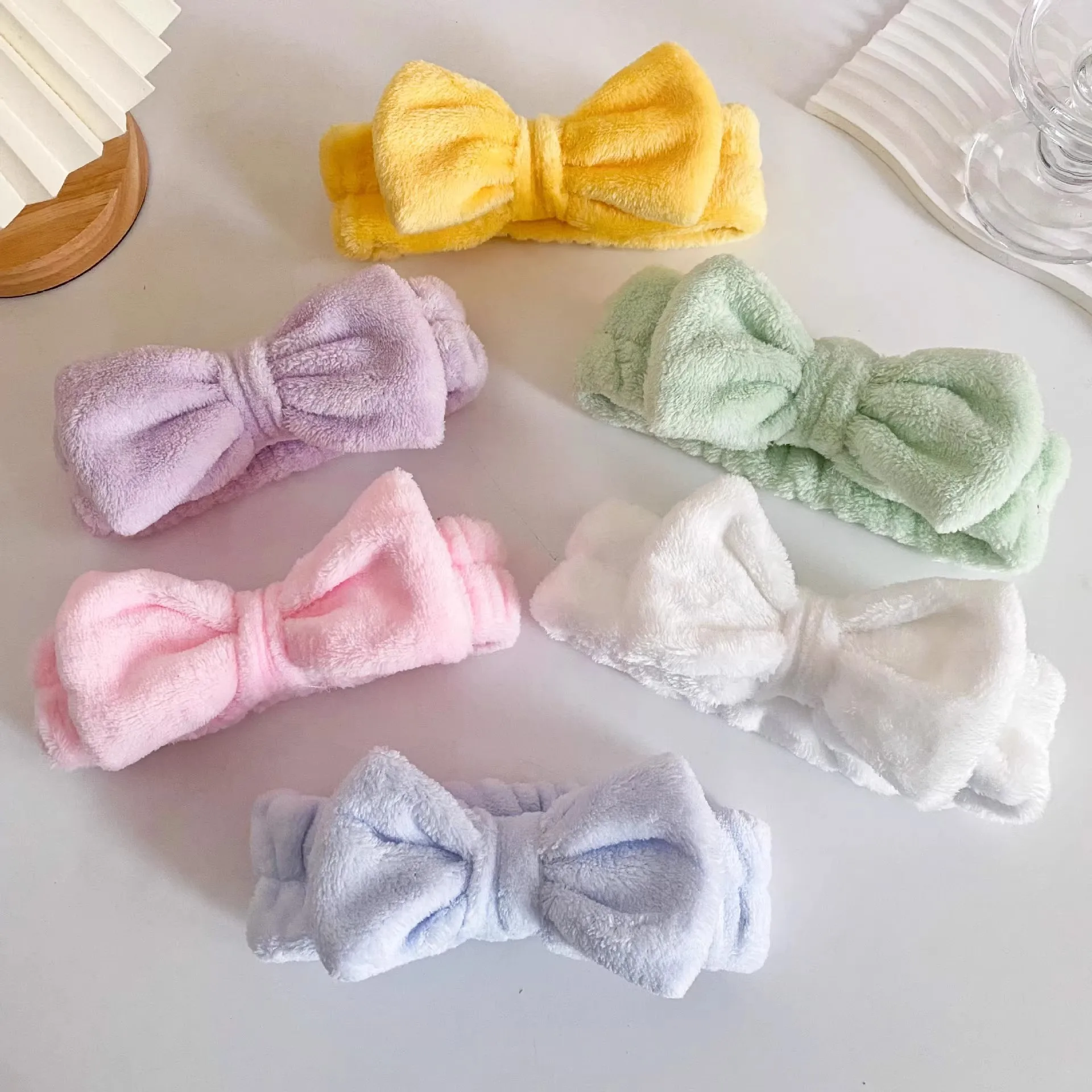 3pcs anti-moisture cuffs magic plush wash wristband wash and rinse girls flannel absorbent wrist anti-splash water hair ring