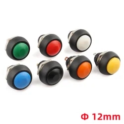 1/6 PCS,Waterproof Mini Round Push Button Switch,Since The reset Non-Locking Buttons,12mm,3A 250V AC,2Pin,Copper Feet