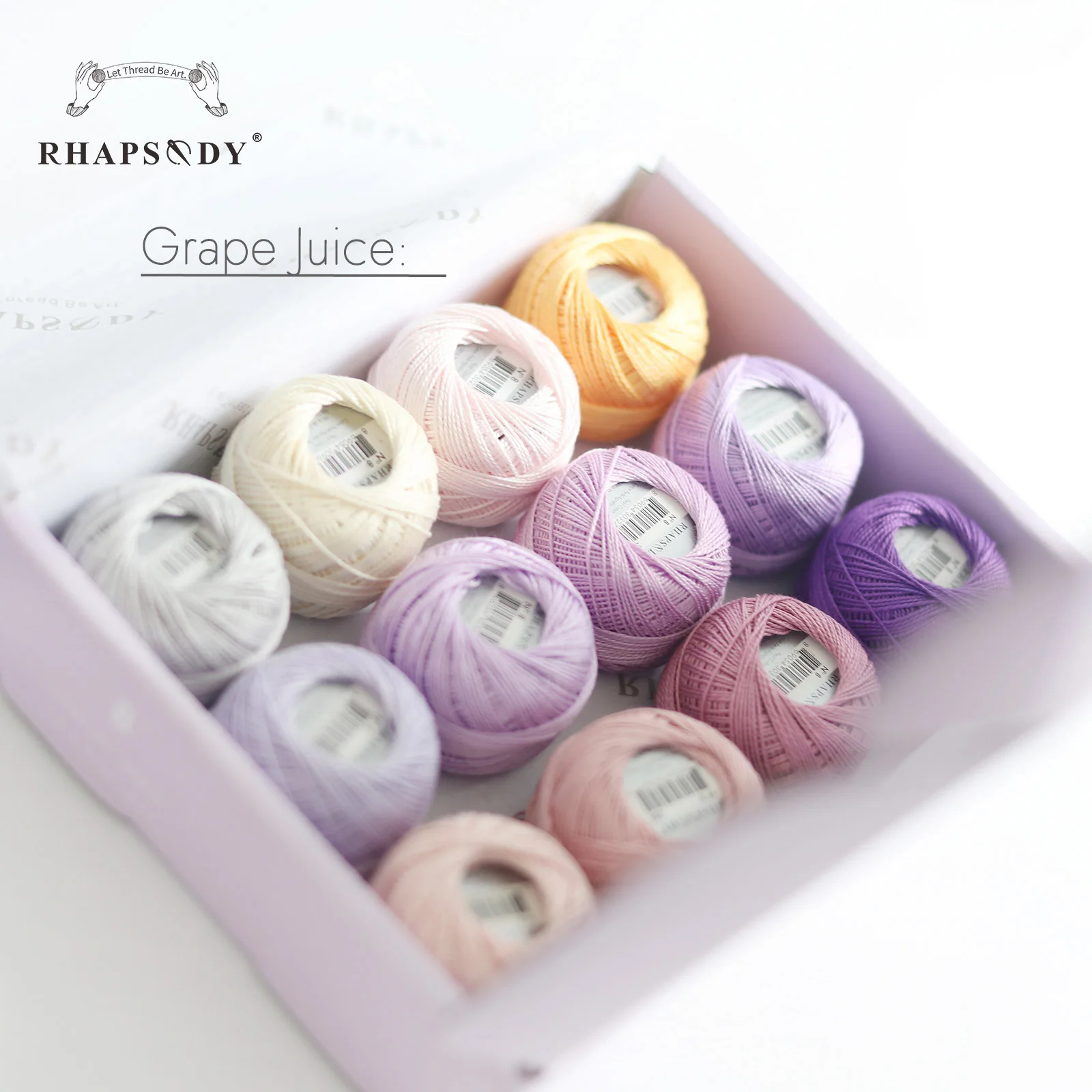 Rhapsody-Größe # 8 Perlen-Baumwoll-Häkelfaden-Stickerei, doppelt merzerisierte lange Stapel, ägyptische Baumwolle, NEUE FARBEN, 12 Bälle pro Box – Detail 24