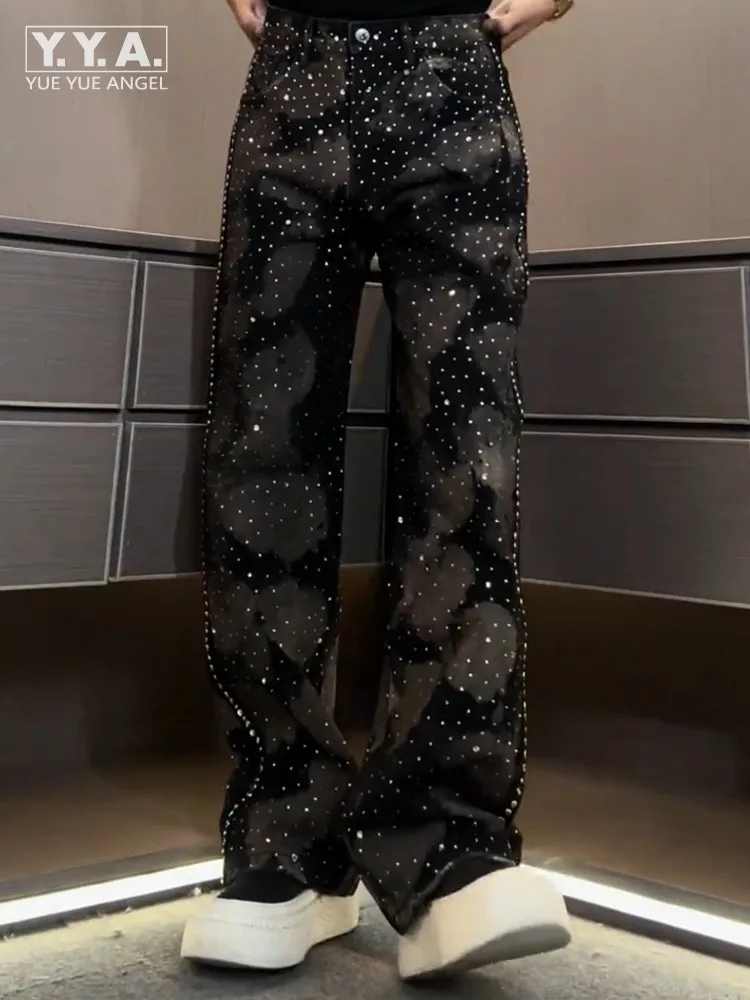 

Мужские джинсы-стрейт из денима, серые, со средней посадкой, свободного кроя, для вечеринок, повседневные, в уличном стиле, новинка