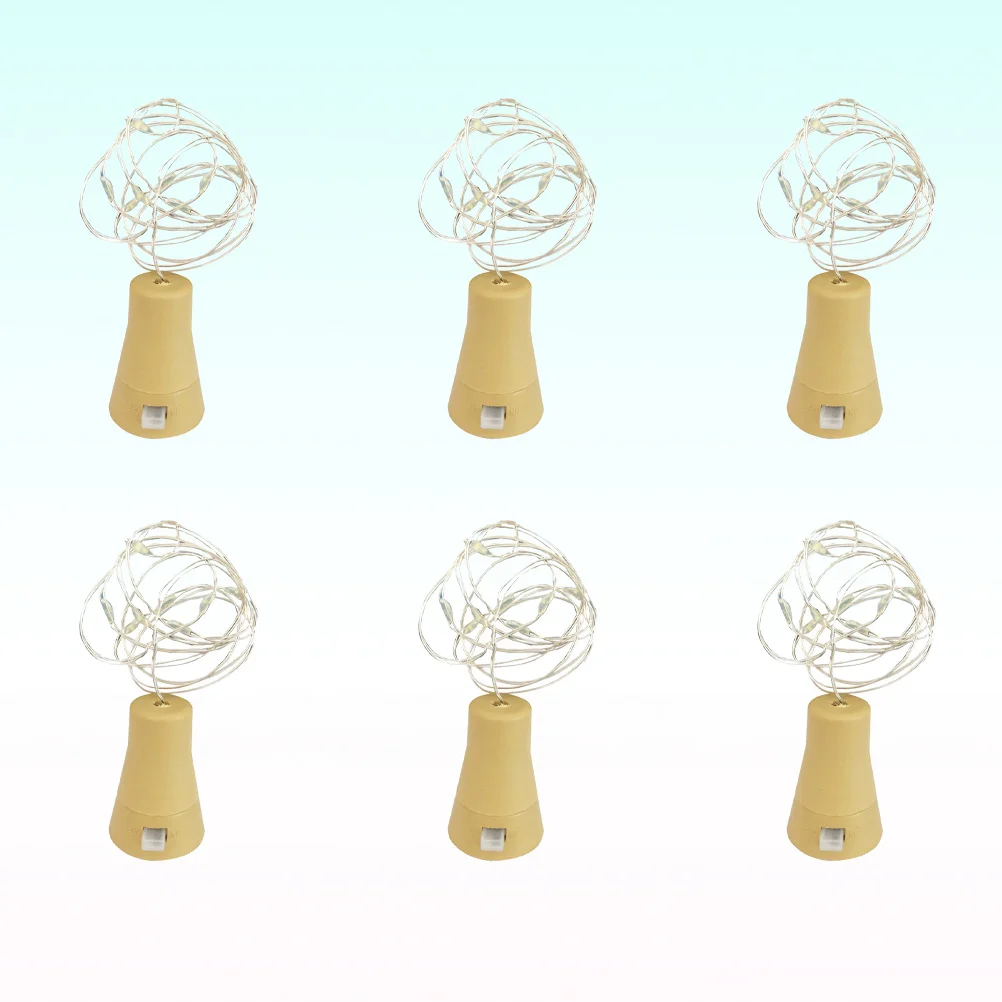 6 قطعة الأسلاك النحاسية زجاجة النبيذ الفلين سلسلة أضواء مقاوم للماء الجنية أضواء 10 المصابيح رومانسية الدافئة الأبيض ضوء حفلة فناء الديكور