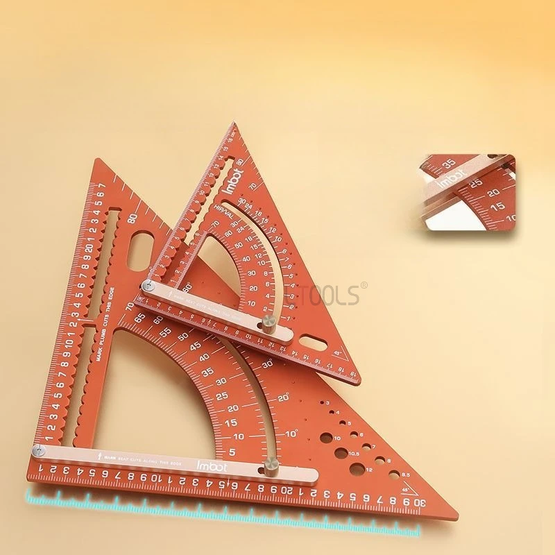 

Carpenter Triangle Ruler Precision Alloy Angle Ruler Multi Functional Triangle Board Adjustable Positioning Circle Drawing Tool