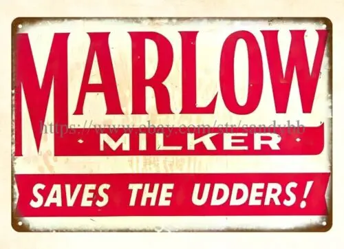 Marlow Milker metal tin sign best place to outdoor home decor