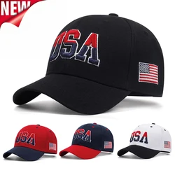 Men's Fashion USA Side Flag Embroidered Baseball Hat Street Dance Hip Hop Hat Summer Sunshade Hat Adjustable Casual Cowboy Hat