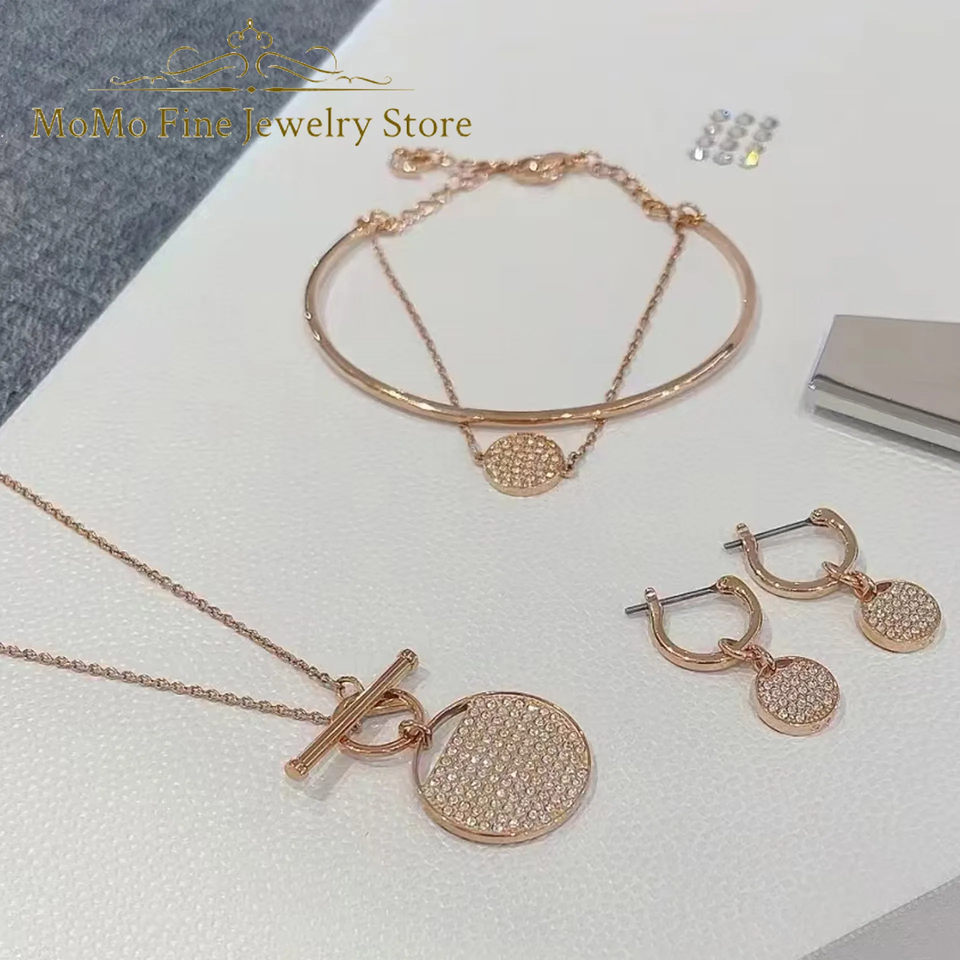 Original 2025 New Fashion Fine Lady Jewelry Sets Racket Series Trendy Earring Necklace Ring Bracelet Romantic for Woman Gifts