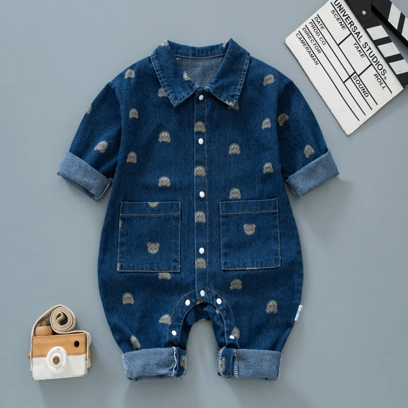 

Baby Rompers Infant Boys Girls Clothes Denim Jumpsuits for Infants and Newborn Super Cute Outdoor Crawling Outfit Rompers