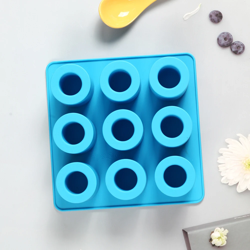 1/3pcs 9-hole round shaped silicone cup, ice glass shaped ice tray, summer ice tray, bar beer using cold drinking tools