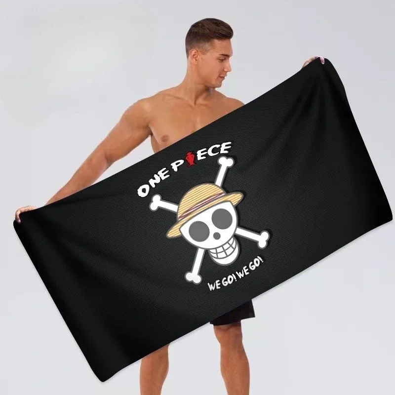 

One Piece Creative Anime Luffy Zoro Ace Chopper Nami Soft drooping Thick Sports Beach Towel Bath Towel Holiday Gift Wholesale
