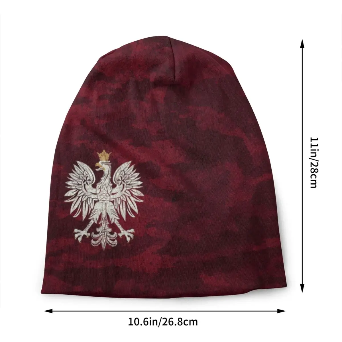 Custom Poland Vintage Coat Of Arms Beanie Cap Unisex Winter Warm Bonnet Knitted Hats Polska Polish Eagle Skullies Beanies Hats