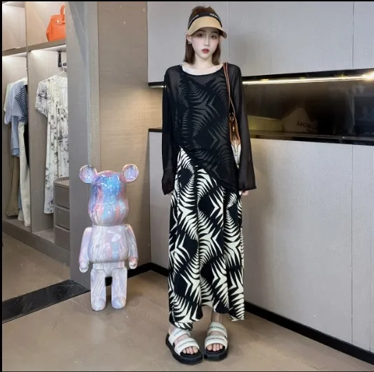 real-ot-materni-summer-sunscreen-abbigliamento-per-la-casa-in-maglia-a-maniche-lunghe-con-collo-rotondo-per-uomo-gonna-di-media-lunghezza-abbigliamento-comodo-per-la-casa