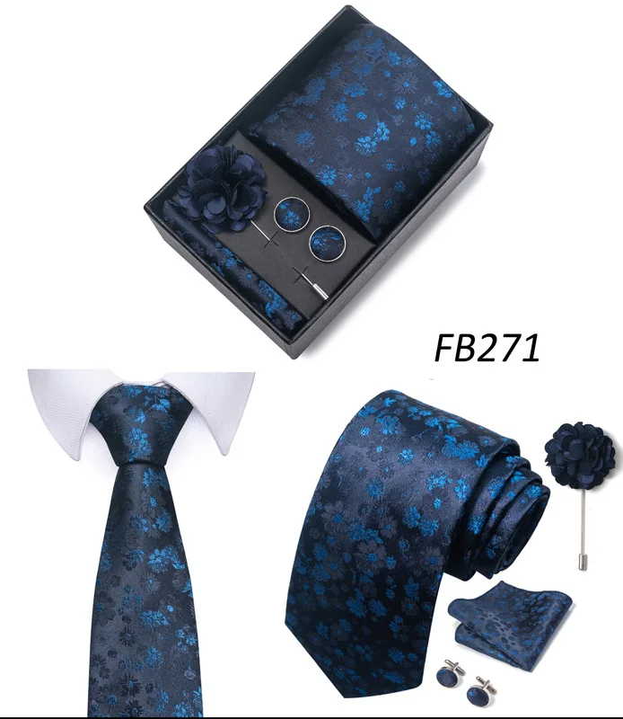 Neue Designer Blau Rot Grün Paisley Krawatten Für Männer Hochzeit Party Krawatte Luxus Krawatte Einstecktuch Cufllink Brosche Set – Detail 12