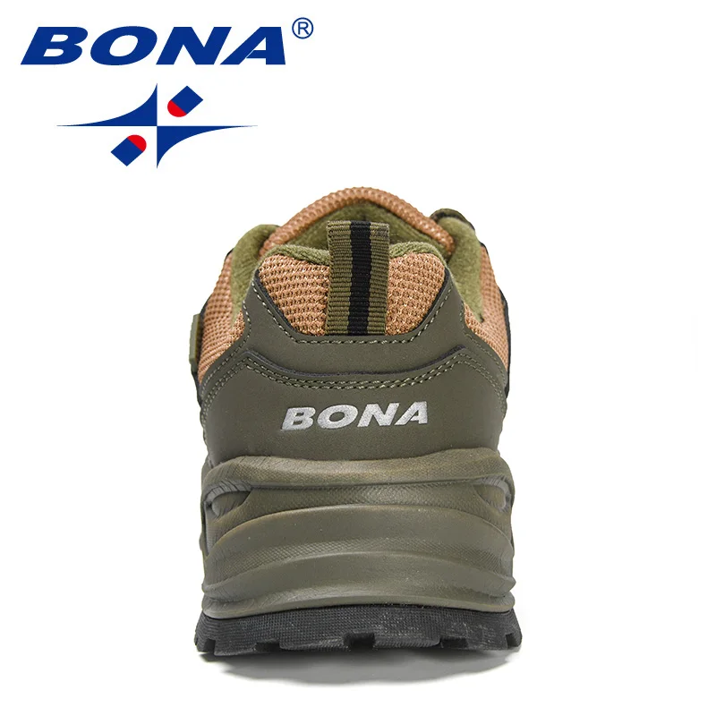 BONA 2022 New Designers Hiking Shoes Wear-resistant Outdoor Sports Shoes Men Brathable Lace-Up Climbing Trekking Footwear Man