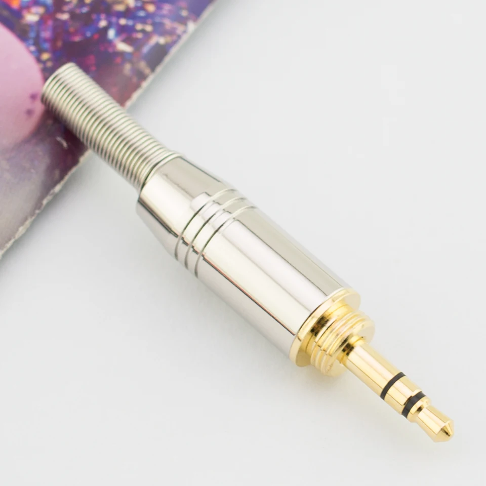 Hifi 3.5mm Jack 3 polacy Stereo wtyk męski drut lutowniczy złącza ze sprężyną aluminiowa rura wkręcane złącze stereofoniczne 3.5mm