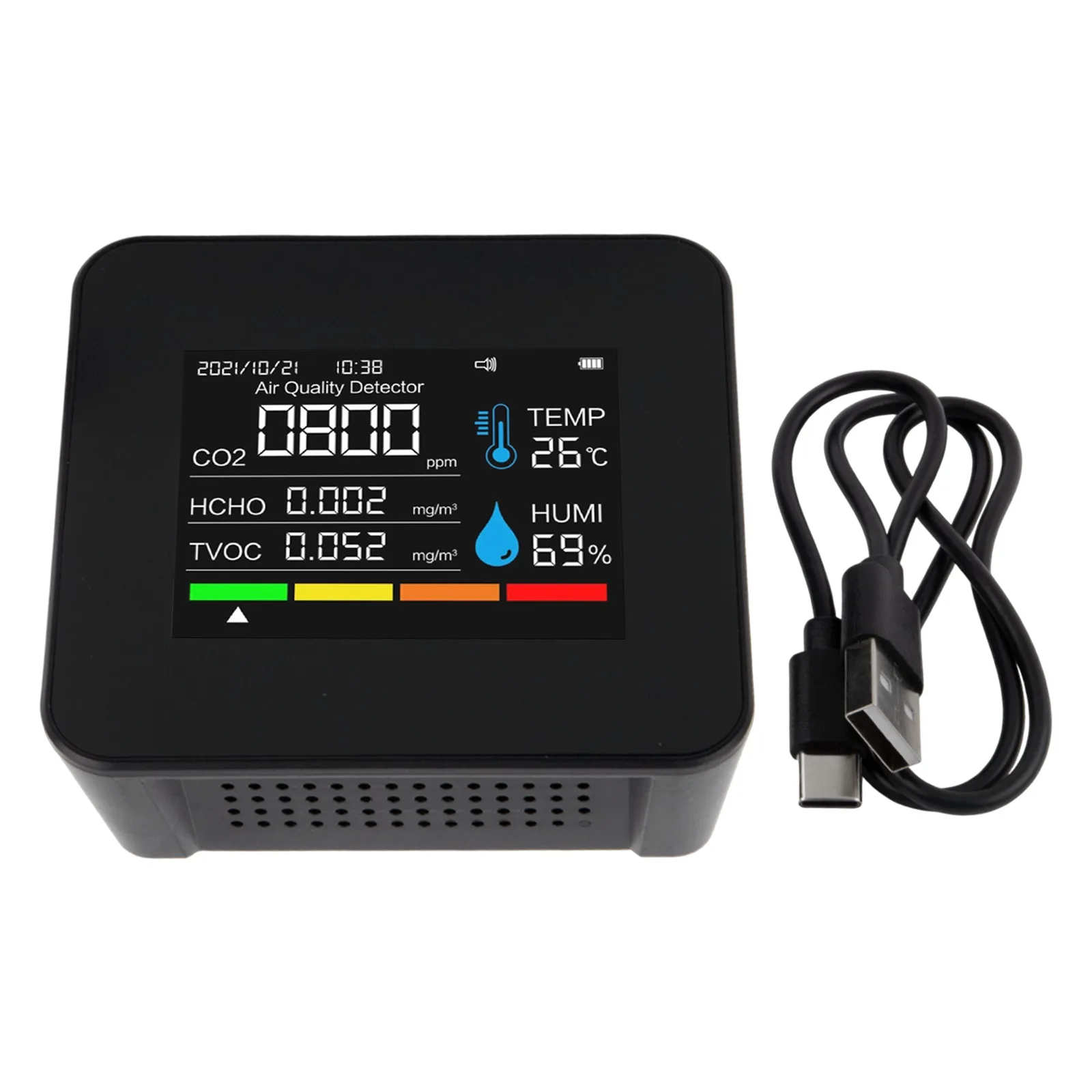 Sleek Design Portable Air Tester Offering Comprehensive Monitoring Solutions for Home or Workplace Environments