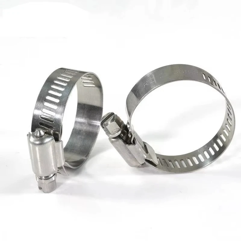 304 Stainless Steel  8-25mm Adjustable Fuel Line Worm Size Hoop Clips for Automotive 10pcs Drive Hose Clamps