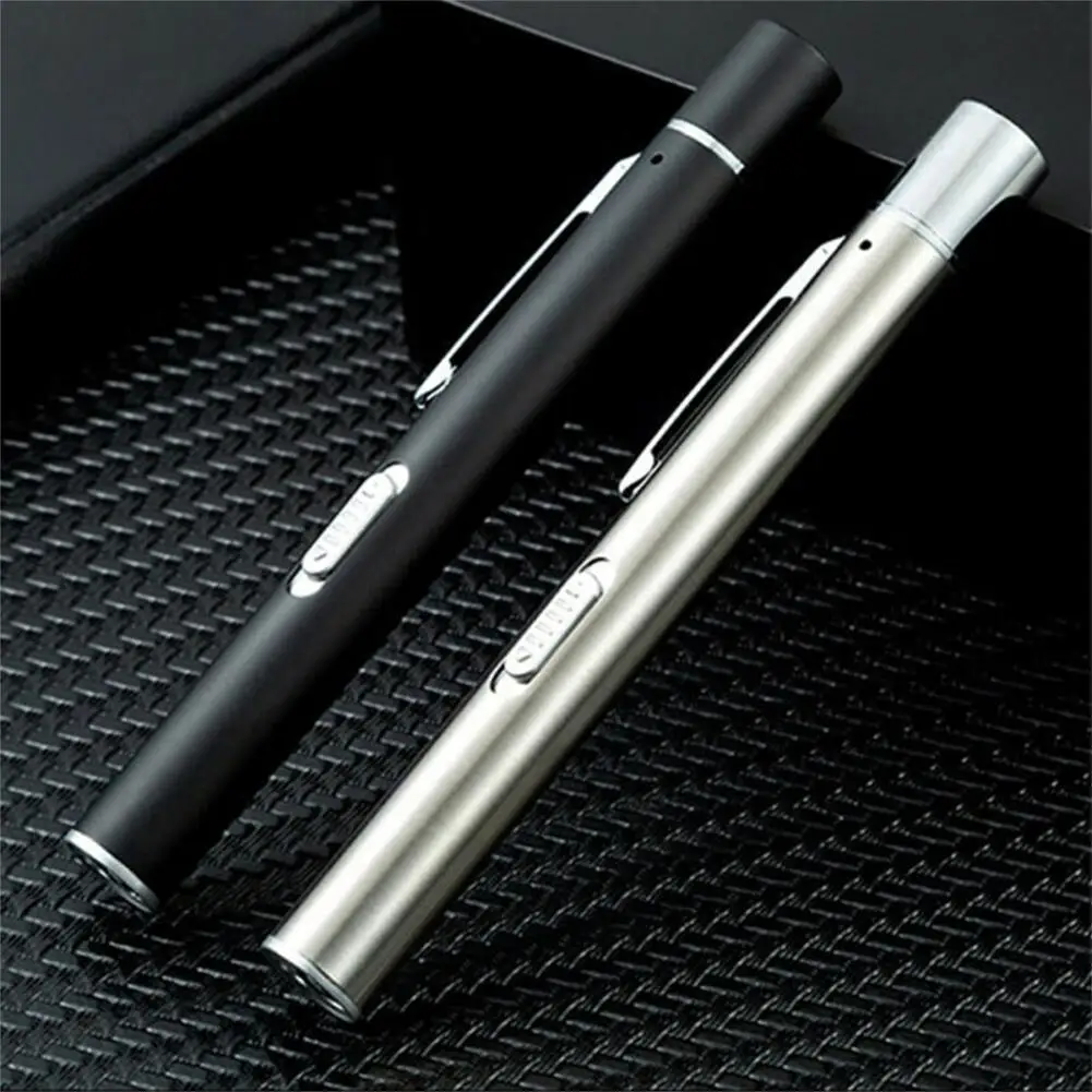 Led Pen Light 2 Lighting Modes Medical  Handy Pen Light Lightweight Stainless Steel Flashlight Torch With Metal Clip Pocket