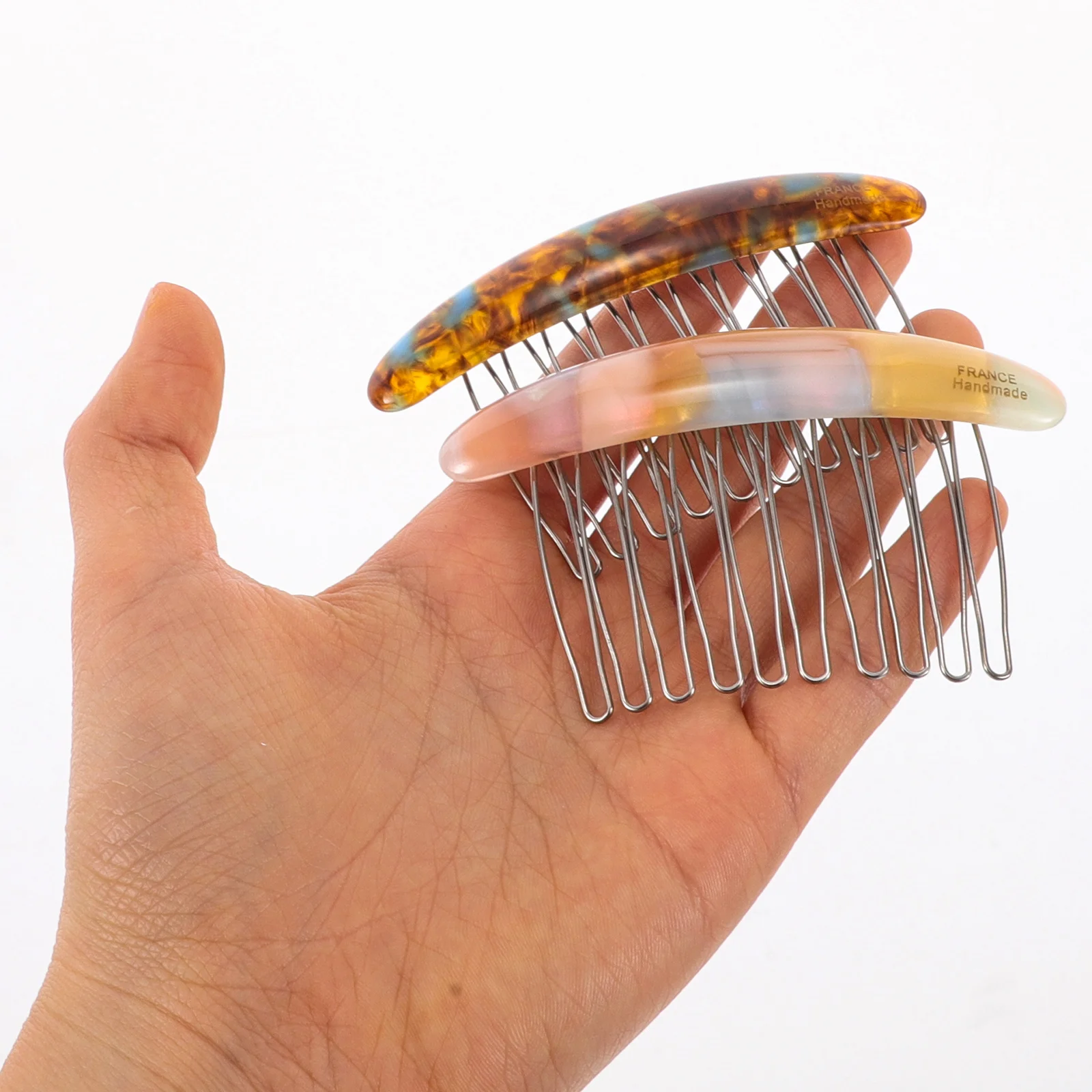 

2Pcs Elegant French Side Combs for Women Hair Styling Accessories Minimalist Decorative Side Combs for Fine Thin Hair