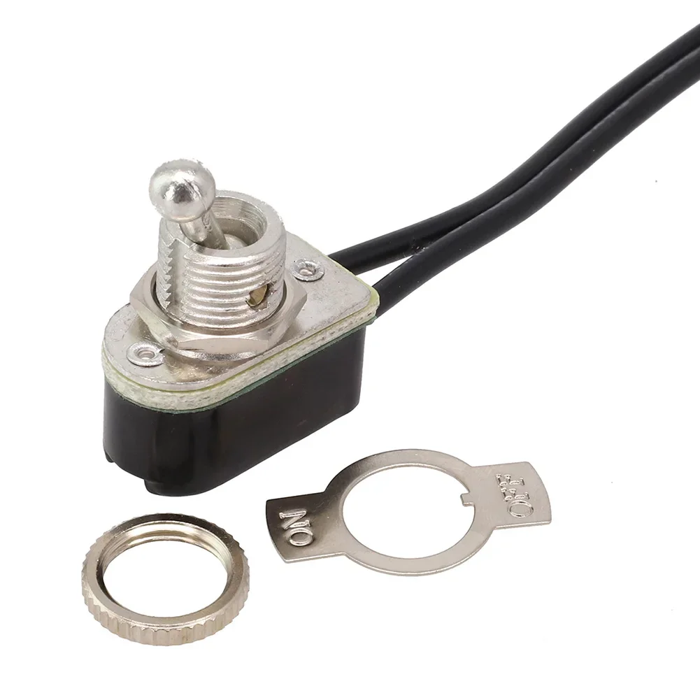 Rocker Switch AC250V 6A With 15cm Wire Cable For Electronic Equipment SPST Function Metal Shell And Silver Plated Pins