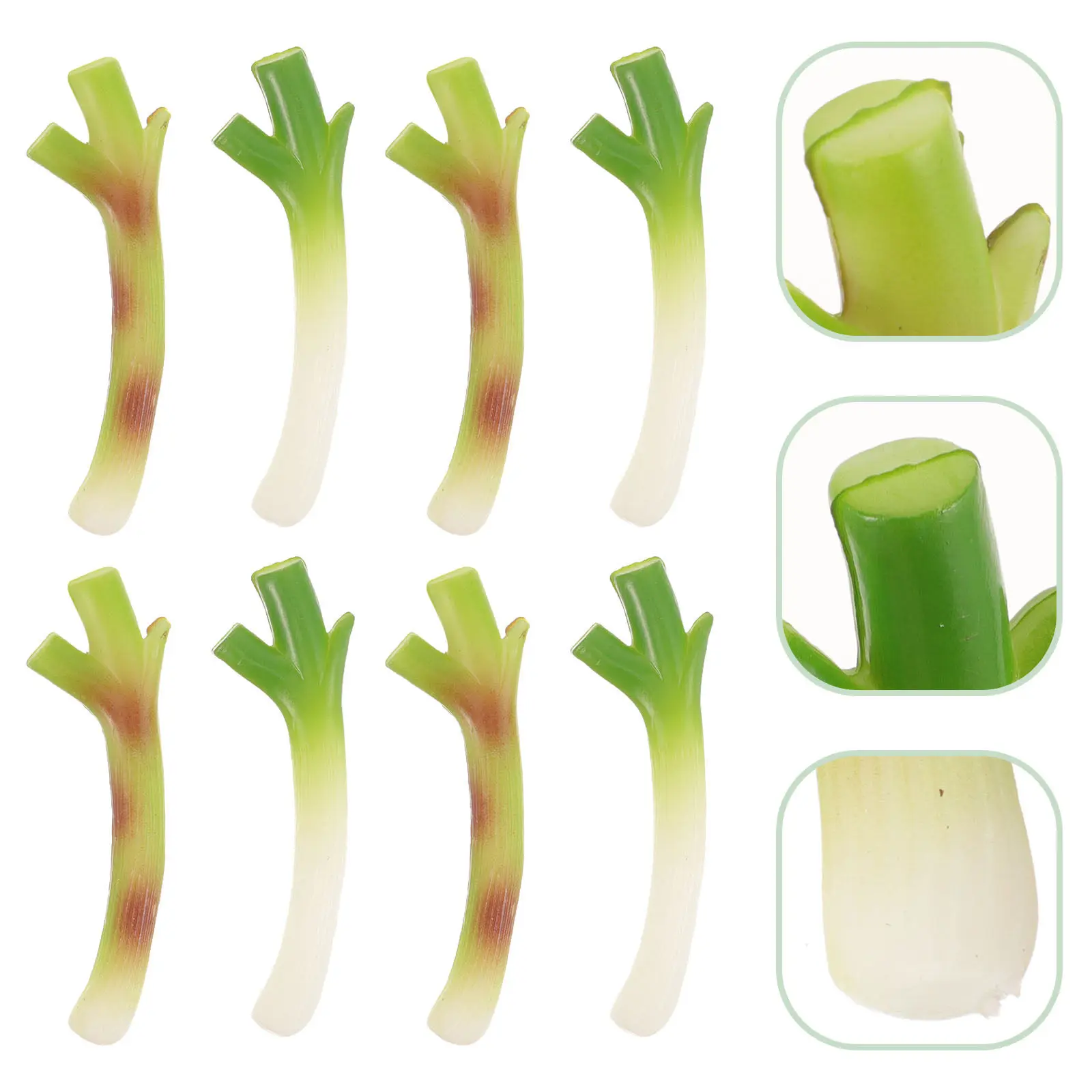 

10Pcs Lifelike Artificial Scallions for Table Centerpiece Decor Fake Green Onions Props Kitchen Home Vegetable Display